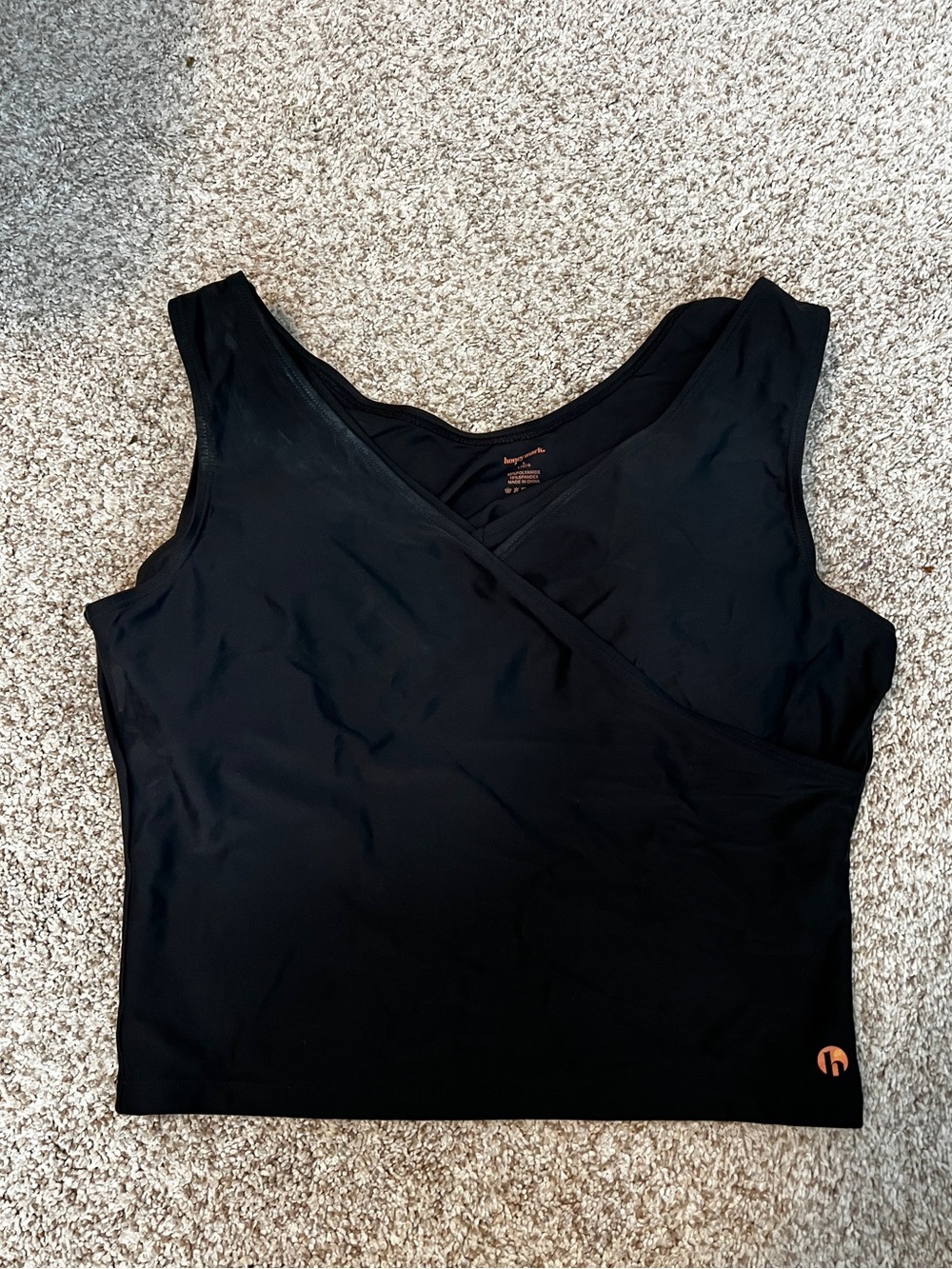 Honey Mark black Basil Wrap Top size L